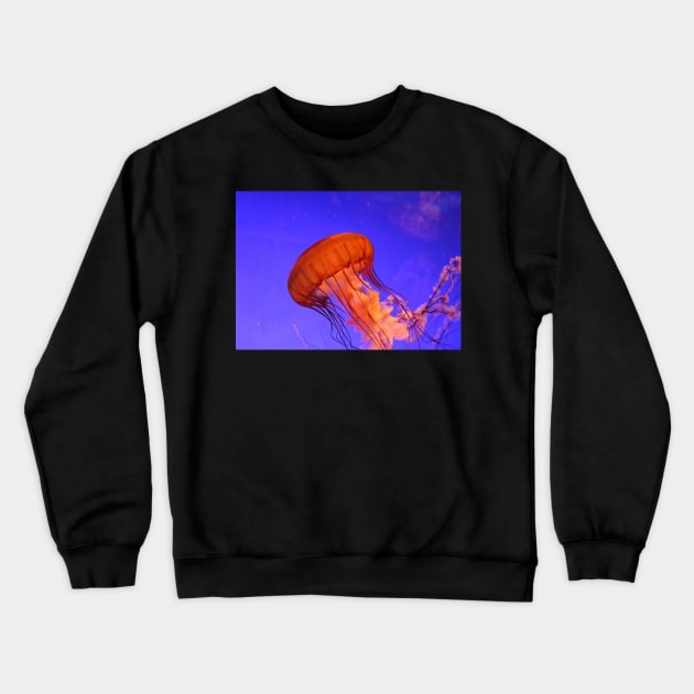 JELLYFISH GLOWING IN THE BLUE OCEAN DESIGN Crewneck Sweatshirt by SERENDIPITEE